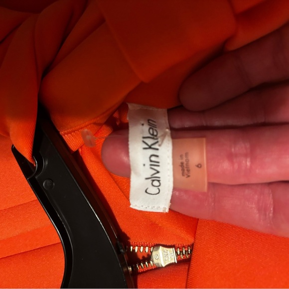 Calvin Klein sz 6 ladies twist Shoulder melon sheath dress scuba stretch bodycon - Picture 14 of 16